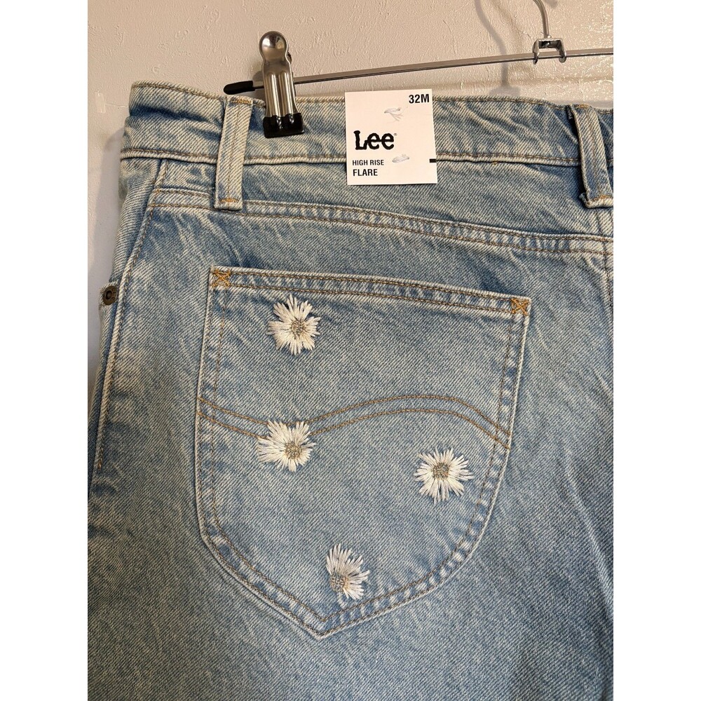 LEE Daisy 32M x 32L High Rise Flared Leg Light Wash Jeans boho 70s bell bottoms - Picture 12 of 12